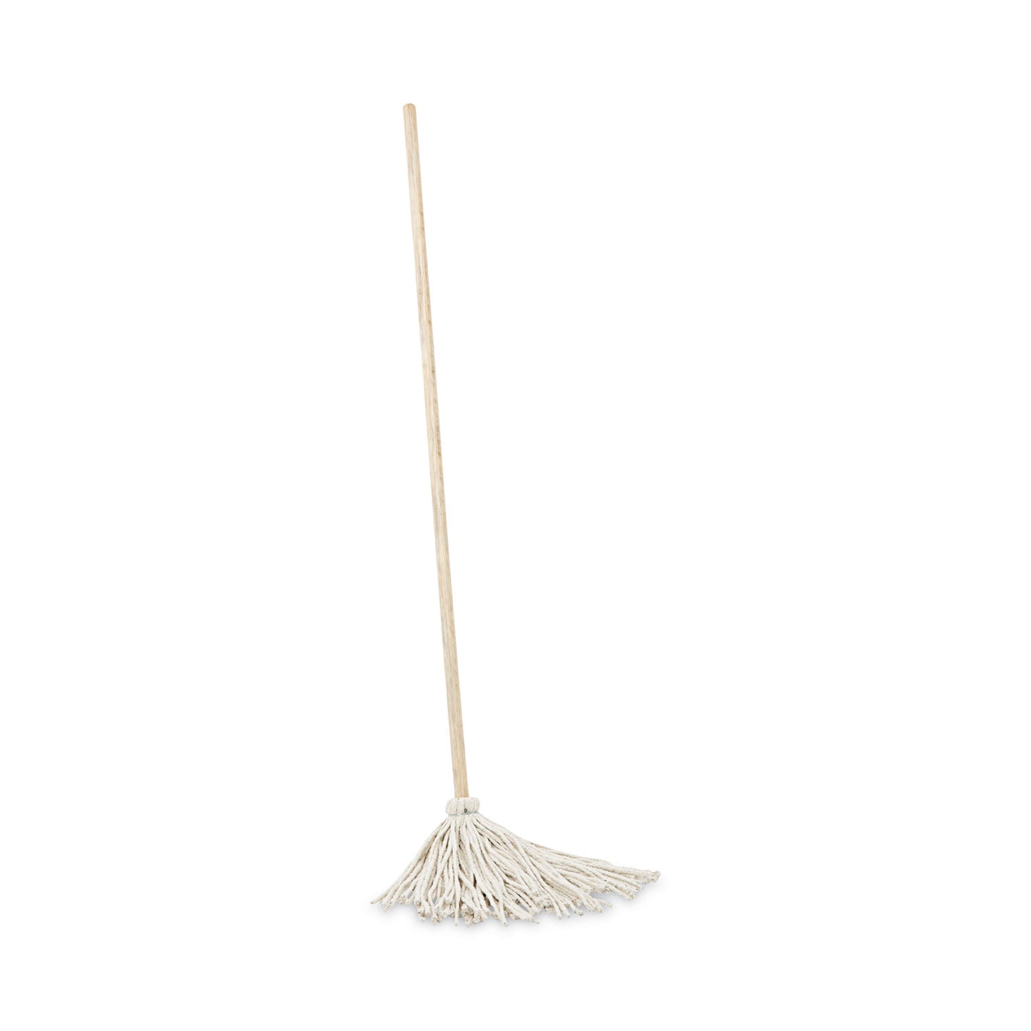 BWK112C Handle/Deck Mops, #12 White Cotton Head, 48" Natural Wood Handle, 6/Pack