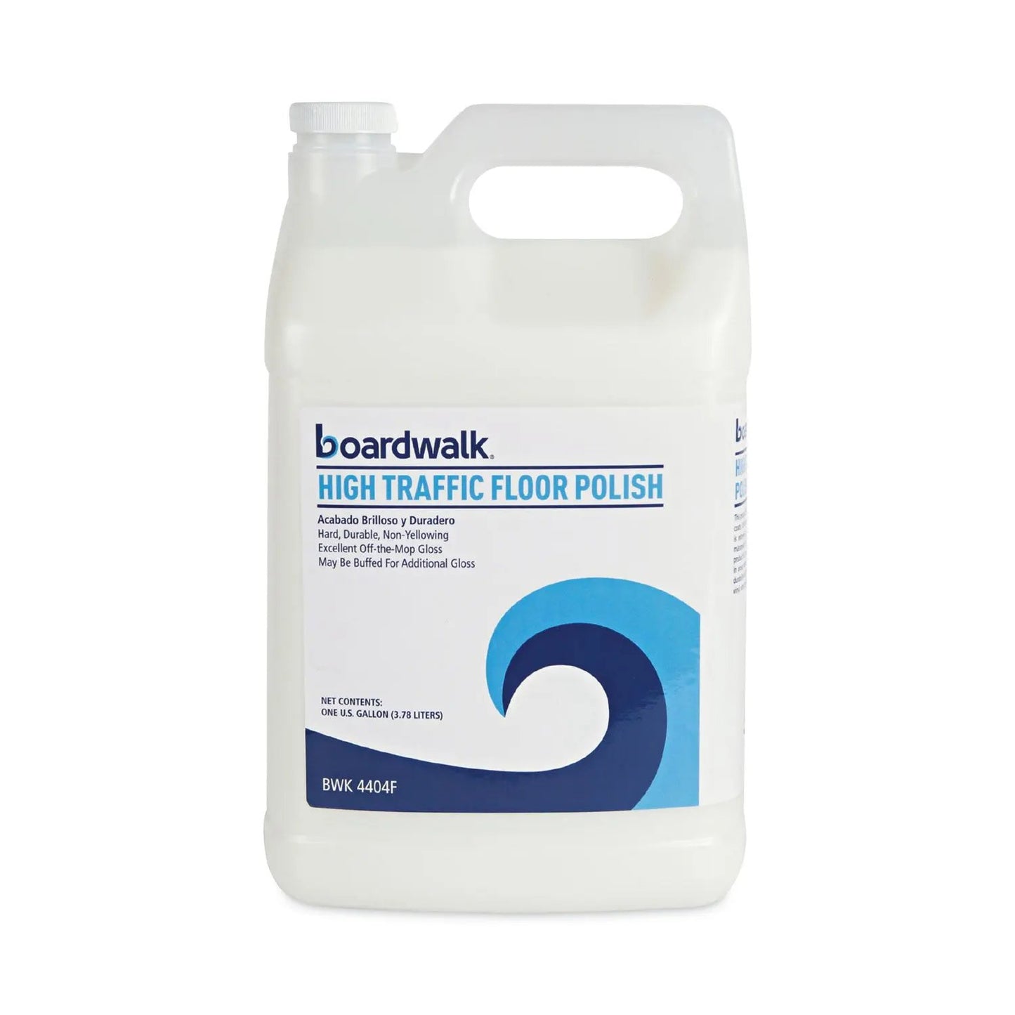 BWK4404F High Traffic Floor Polish, Apply 3 to 5 Coats per Application, Unscented, 1 gal Bottle, 4/Carton Boardwalk
