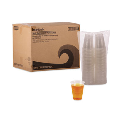 BWKTRANSCUP10CT Translucent Plastic Cold Cups, 10 oz, 100/Sleeve, 10 Sleeves/Carton BOARDWALK