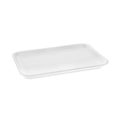 PCT0TF104S00000 Meat Tray, #4 Shallow, 9.12 x 7.12 x 0.65, White, Foam, 500/Carton PACTIV EVERGREEN CORPORATION