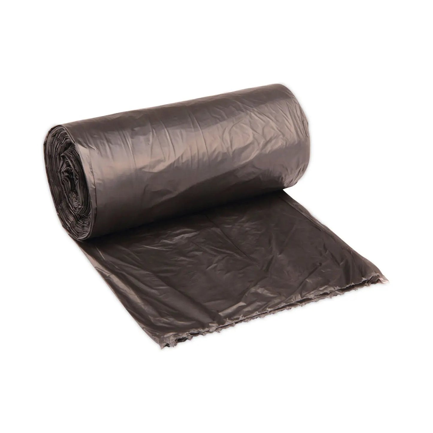 BWK404622BLK High-Density Can Liners, 45 gal, 19 mic, 40" x 46", Black, Perforated Roll, 25 Bags/Roll, 6 Rolls/Carton Boardwalk