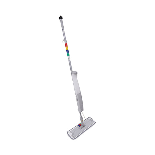 BWKBWMS16MFM Bucketless Microfiber Mop System, 5 X 18 Blue Microfiber Head, 59" Gray Aluminum/polypropylene Handle