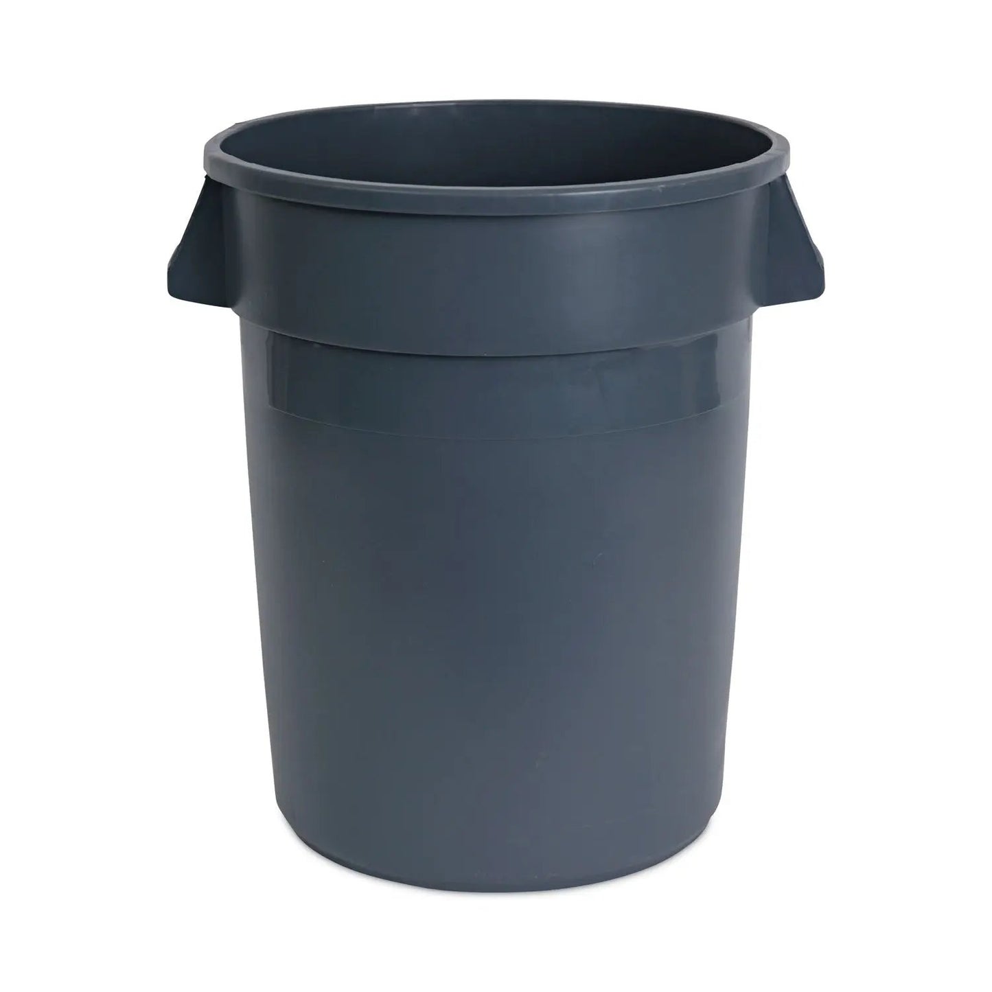 BWK32GLWRGRA Round Waste Receptacle, 32 gal, Linear-Low-Density Polyethylene, Gray Boardwalk