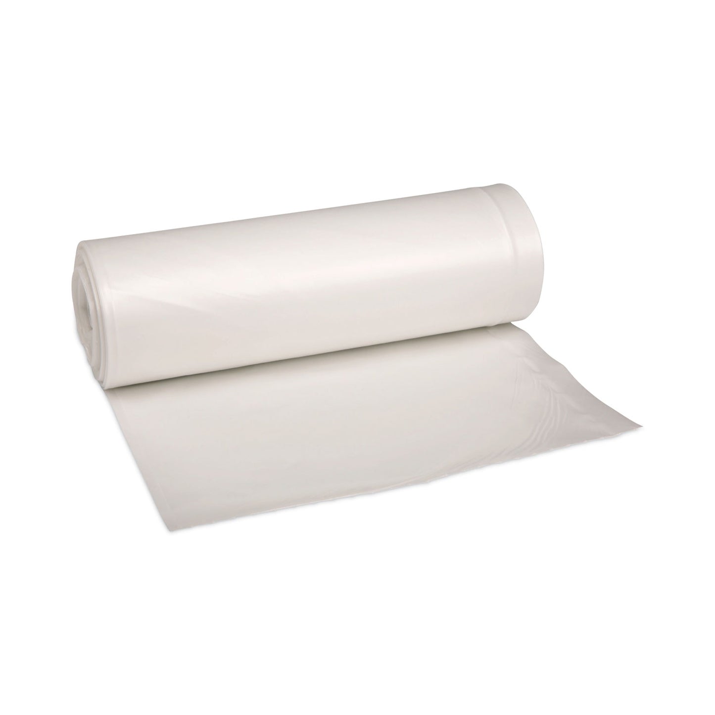 BWK512 Low-Density Waste Can Liners, 33 gal, 0.6 mil, 33" x 39", White, Perforated Roll, 25 Bags/Roll, 6 Rolls/Carton