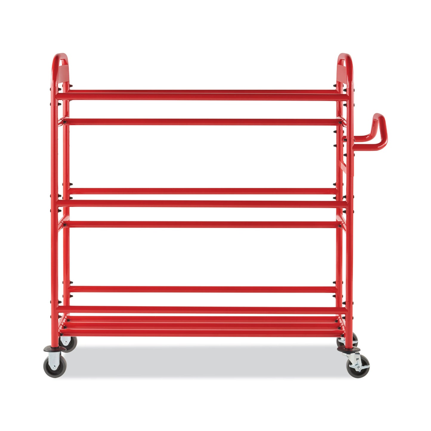 RCP2144269 Tote Picking Cart, Metal, 3 Shelves, 450 lb Capacity, 57" x 18.5" x 55", Red