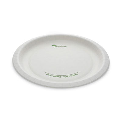 PCTPSP10EC EarthChoice Pressware Compostable Dinnerware, Plate, Paper, 10" dia, White, 300/Carton
