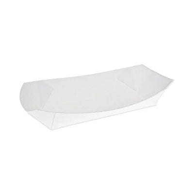 PCTDDOGTPAC Paperboard Boat Basket, Hot Dog Tray with Perforations, 7.04 x 1.75 x 1.43, White, Paper, 1,000/Carton