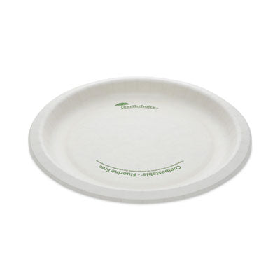 PCTPSP09EC EarthChoice Pressware Compostable Dinnerware, Plate, Paper, 9" dia, White, 450/Carton
