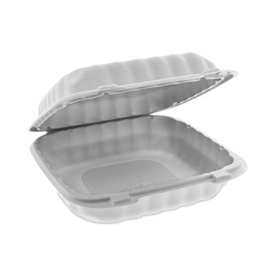 PCTYCN808010000 EarthChoice SmartLock Microwavable MFPP Hinged Lid Container, 8.35 x 8.35 x 3.1, White, Plastic, 200/Carton PACTIV EVERGREEN CORPORATION