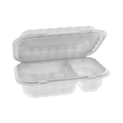 PCTYCN809620000 EarthChoice SmartLock Microwavable MFPP Hinged Lid Container, 2 Compartments, 9 x 6 x 3, White, Plastic, 270/Carton PACTIV EVERGREEN CORPORATION