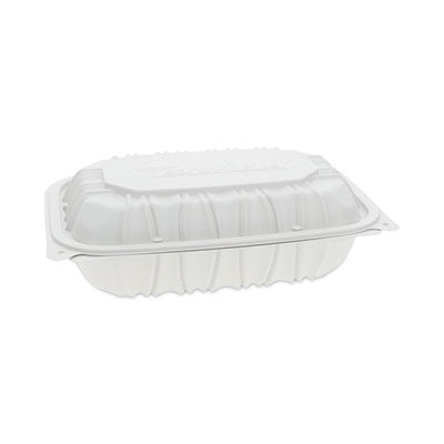 PCTYCNW0207 EarthChoice Vented Microwavable MFPP Hinged Lid Container, 9 x 6 x 2.75, White, Plastic, 170/Carton