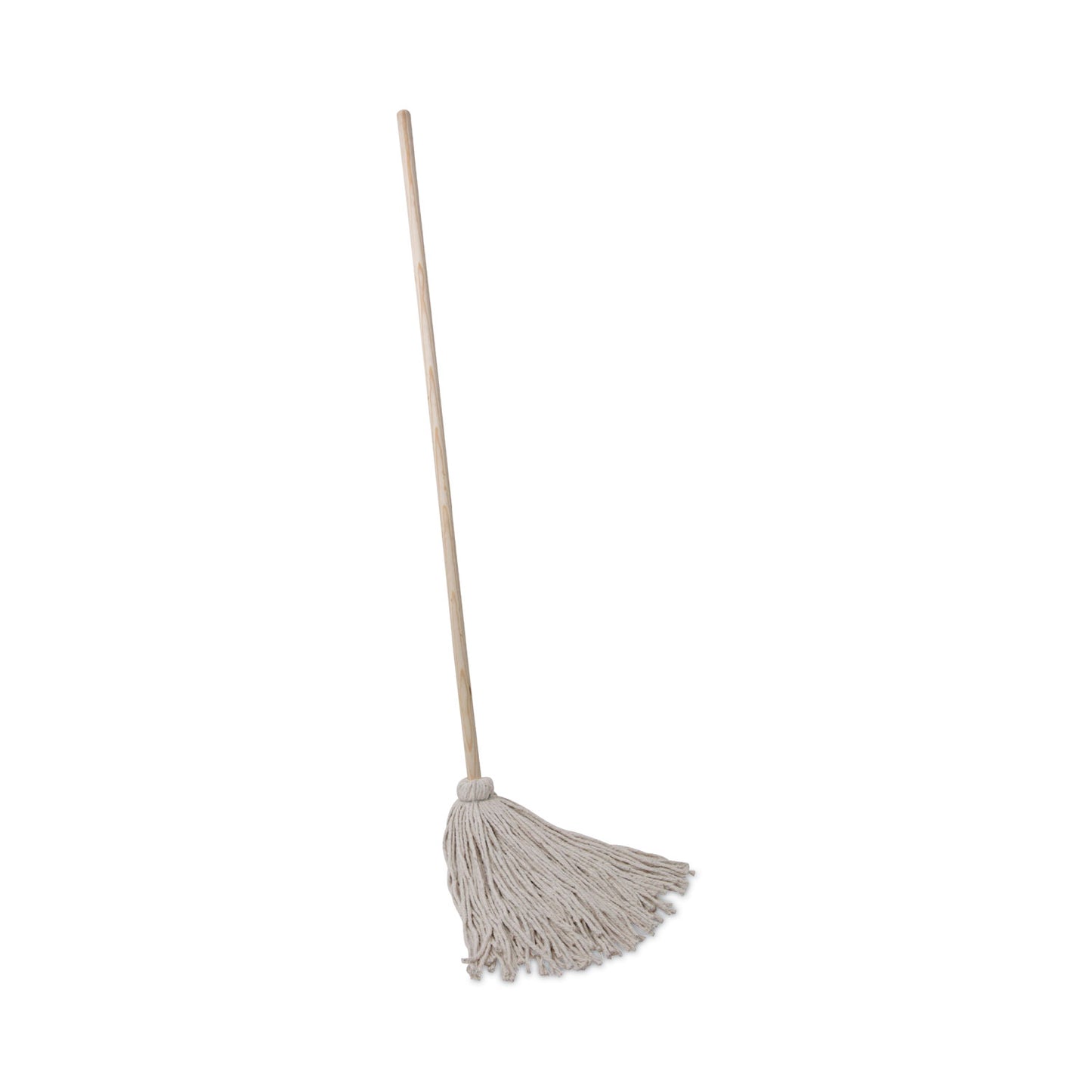 BWK124C Handle/Deck Mops, #24 White Cotton Head, 54" Natural Wood Handle, 6/Pack