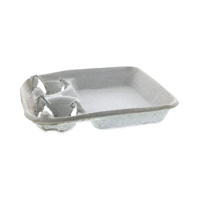 PCTYM527535 EarthChoice Carry-Safe Beverage Carrier, 8 oz to 24 oz, Two Cups + Food Tray, Natural, 200/Carton PACTIV EVERGREEN CORPORATION
