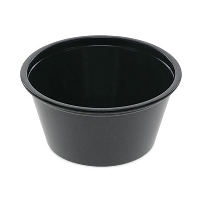 PCTYS200E Plastic Portion Cup, 2 oz, Black, 200/Bag, 12 Bags/Carton