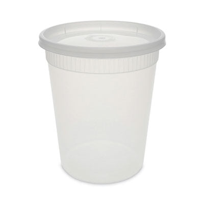 PCTYSD2532 Newspring DELItainer Microwavable Container, 32 oz, 4.55" Diameter x 5.55" h, Clear, Plastic, 240/Carton