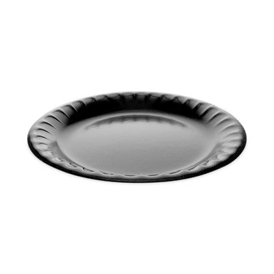 PCTYTKB00090000 Placesetter Deluxe Laminated Foam Dinnerware, Plate, 9" dia, Black, 500/Carton