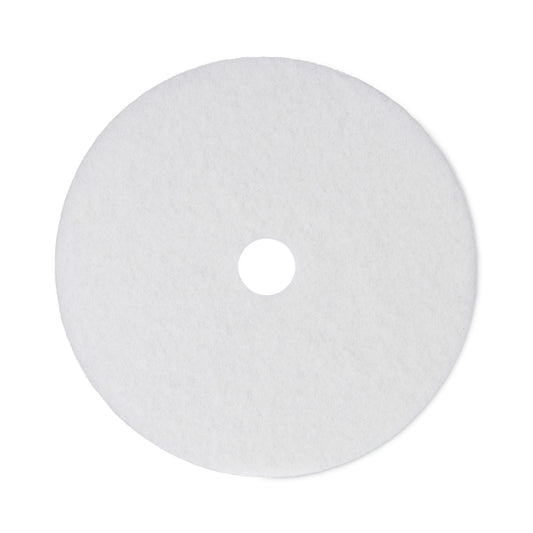 BWK4021WHI Polishing Floor Pads, 21" Diameter, White, 5/carton