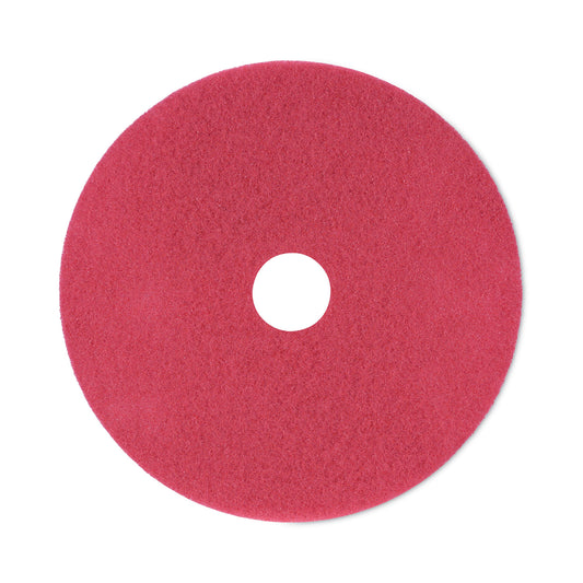 BWK4021RED Buffing Floor Pads, 21" Diameter, Red, 5/carton