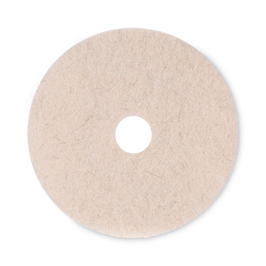 BWK4020NHE Natural Hog Hair Burnishing Floor Pads, 20" Diameter, Tan, 5/carton