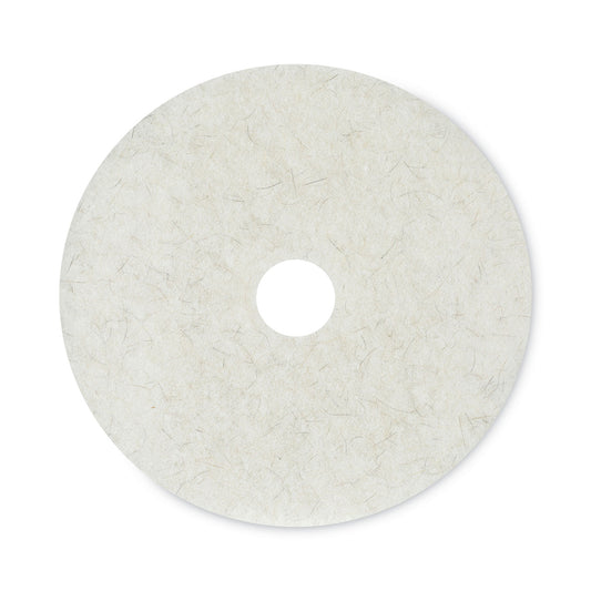 BWK4020NAT Natural Burnishing Floor Pads, 20" Diameter, White, 5/carton