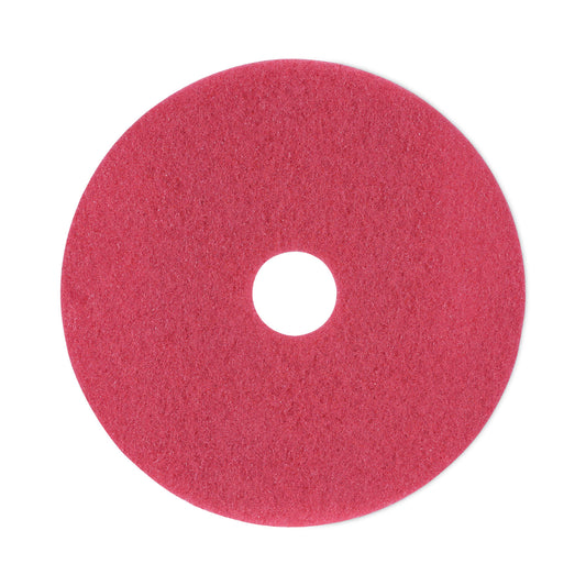 BWK4018RED Buffing Floor Pads, 18" Diameter, Red, 5/carton