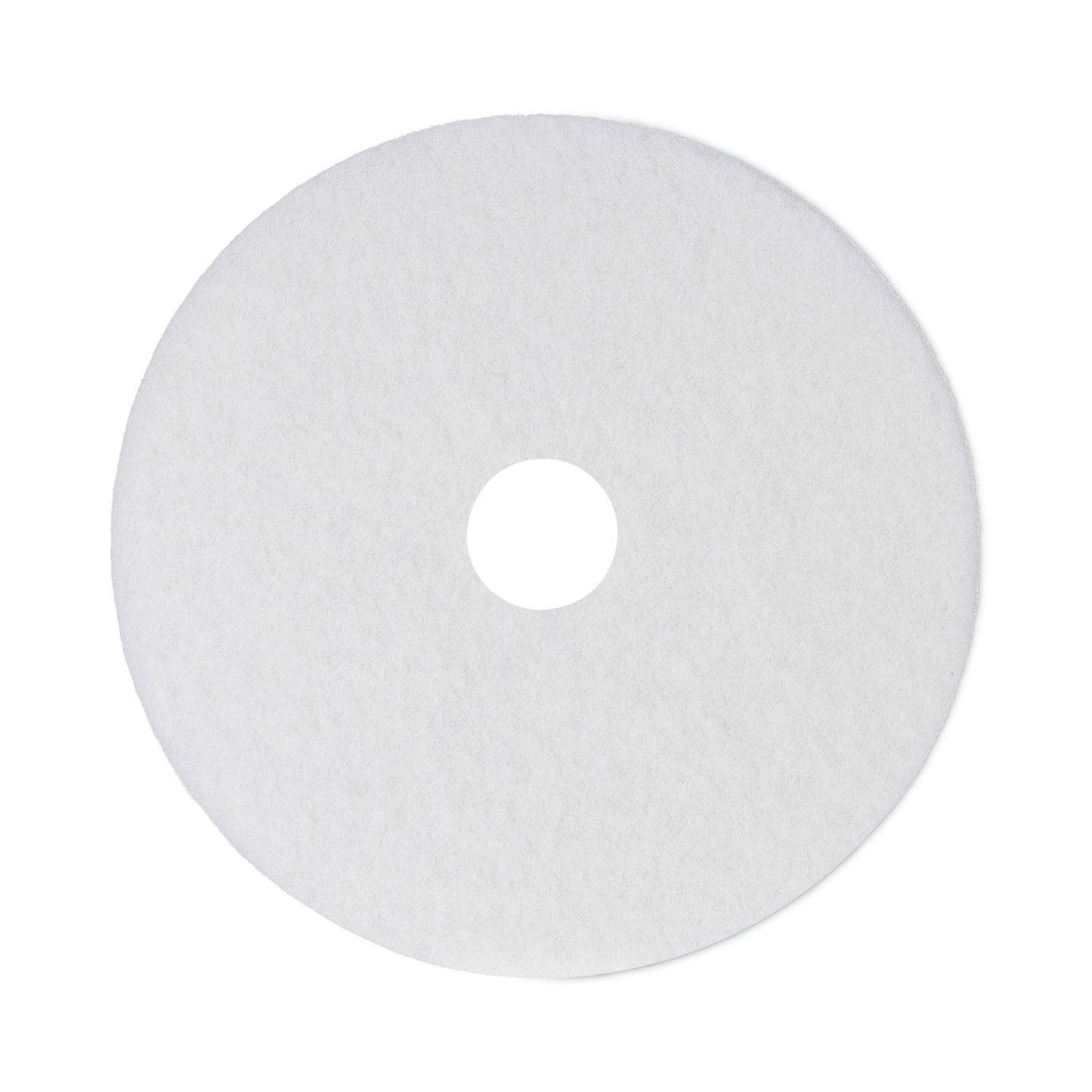 BWK4014WHI Polishing Floor Pads, 14" Diameter, White, 5/carton