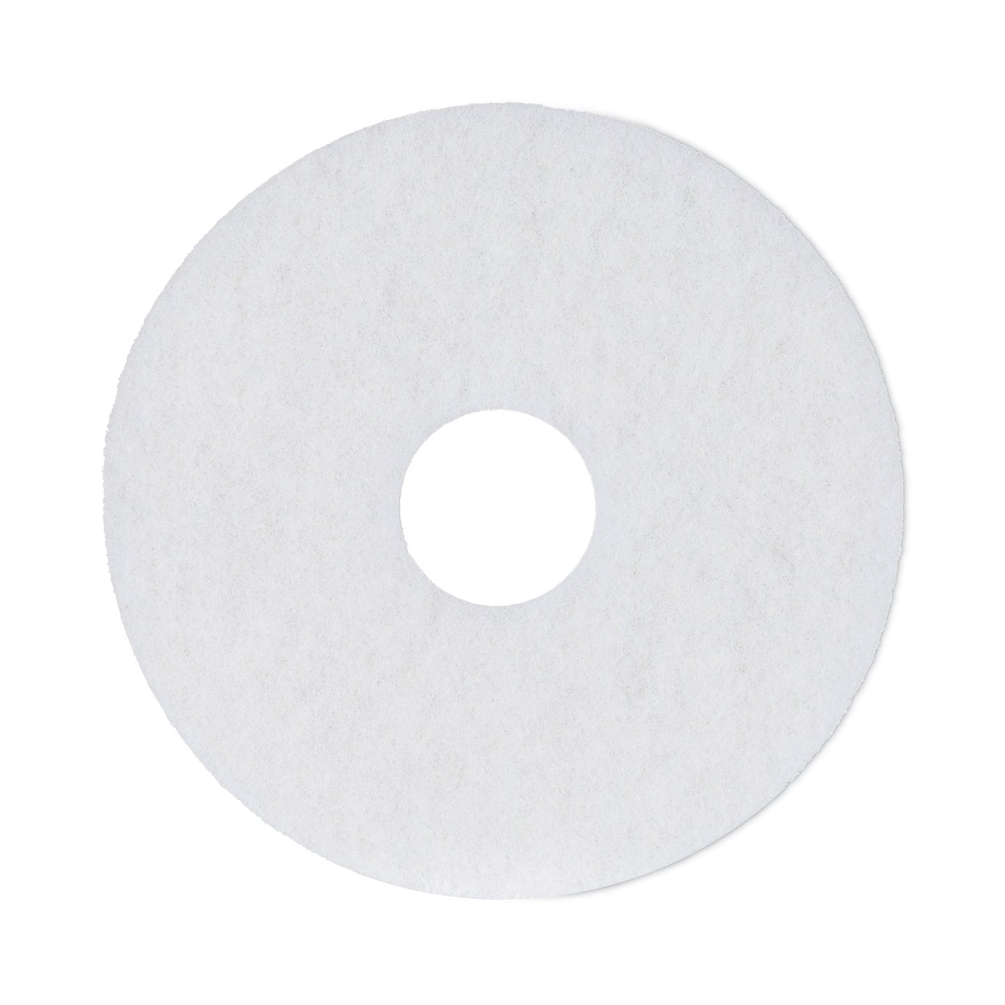 BWK4013WHI Polishing Floor Pads, 13" Diameter, White, 5/carton