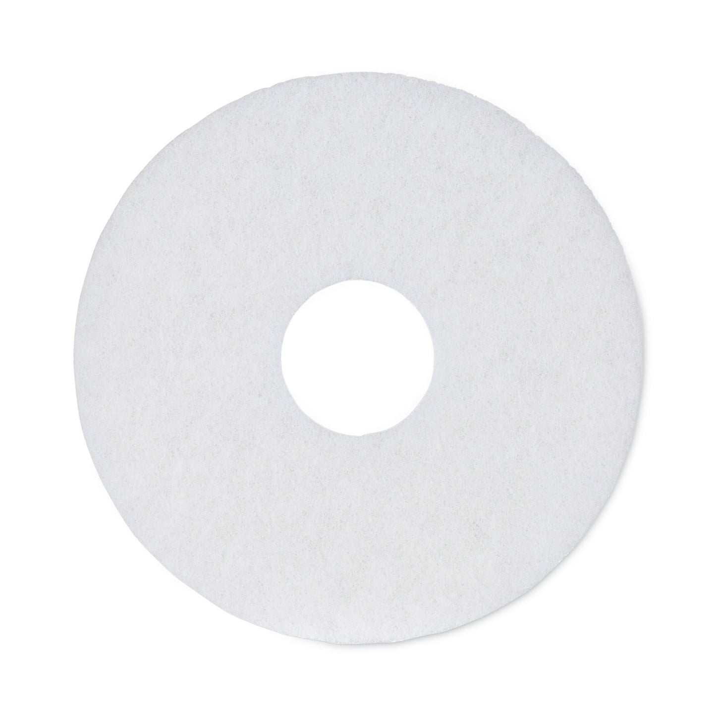 BWK4012WHI Polishing Floor Pads, 12" Diameter, White, 5/carton