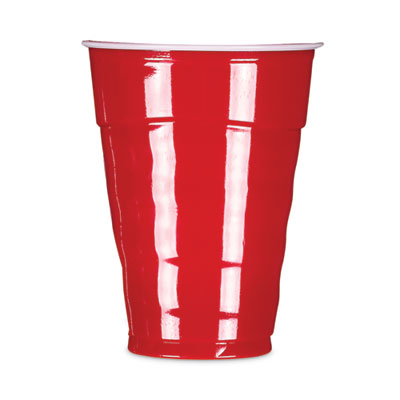 RFPC20950CT Easy Grip Disposable Plastic Party Cups, 9 Oz, Red, 50/pack, 12 Packs/carton