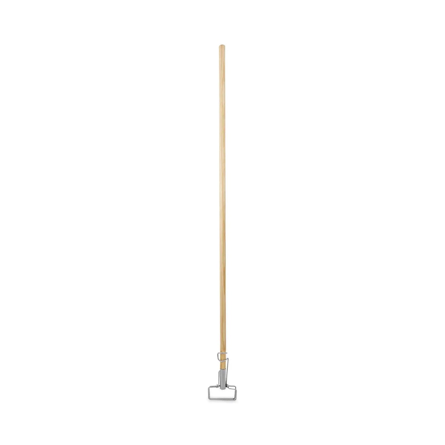 BWK609 Spring Grip Metal Head Mop Handle for Most Mop Heads, Wood, 1.13" dia x 60", Natural Boardwalk