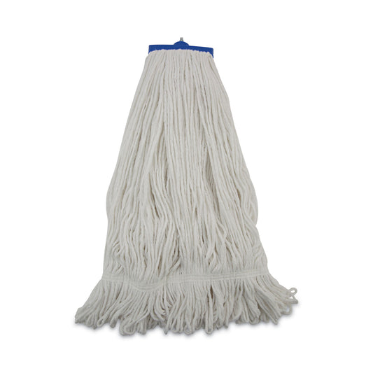 BWK824R Mop Head, Lie-Flat Head, Rayon Fiber, 24 oz, White, 12/Carton