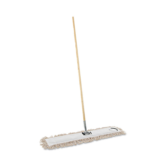 BWKM365C Cotton Dry Mopping Kit, 36 X 5 Natural Cotton Head, 60" Natural Wood Handle