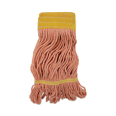 BWK501OR Super Loop Wet Mop Head, Cotton/synthetic Fiber, 5" Headband, Small Size, Orange, 12/carton BOARDWALK