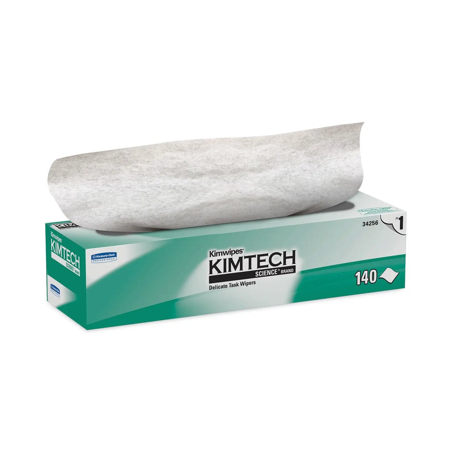 KCC34256CT Kimwipes Delicate Task Wipers, 1-Ply, 14.7 x 16.6, Unscented, White, 144/Box, 15 Boxes/Carton Kimtech