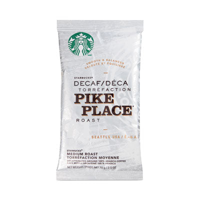 SBK11023061CT Coffee, Pike Place Decaf, 2.5 oz Packet, 72/Carton STARBUCKS COFFEE COMPANY