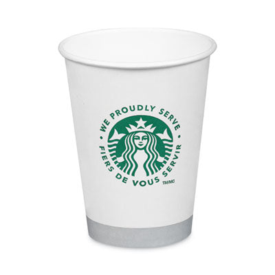 SBK11098806 Hot Cups, 12 oz, Paper, White with Green Starbucks Logo, 1,000/Carton