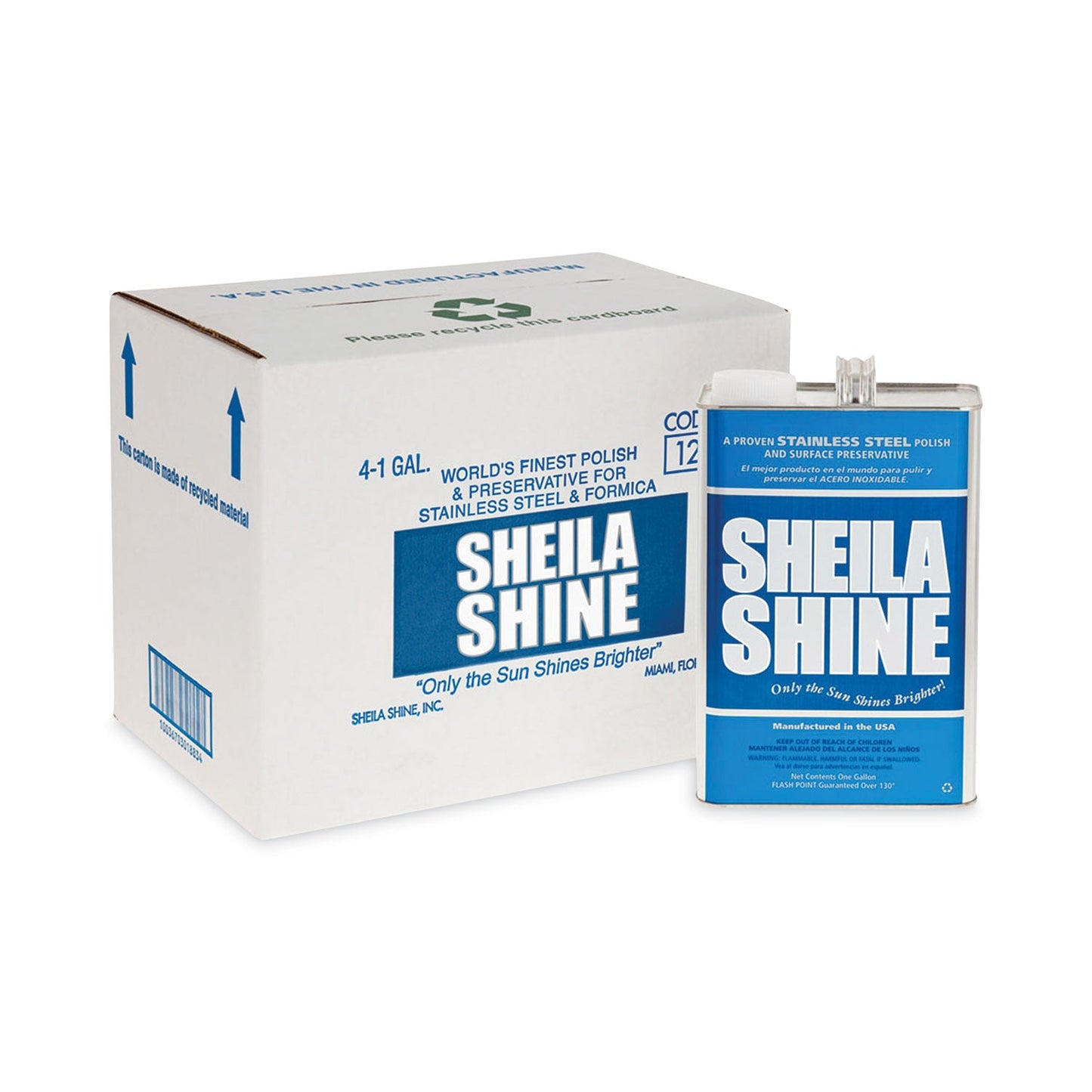 SSI4CT Stainless Steel Cleaner And Polish, 1 Gal Can, 4/carton Sheila Shine