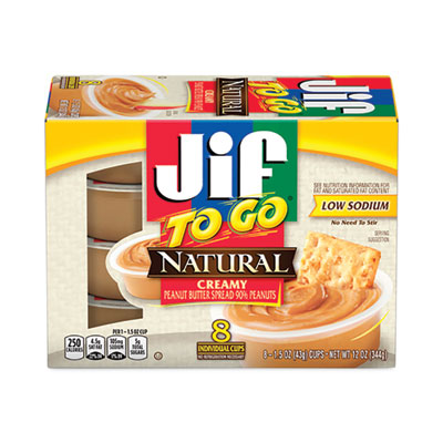 SMU24307 Spreads, Natural Creamy Peanut Butter, 1.5 oz Cup, 8/Box J.M. SMUCKER CO.