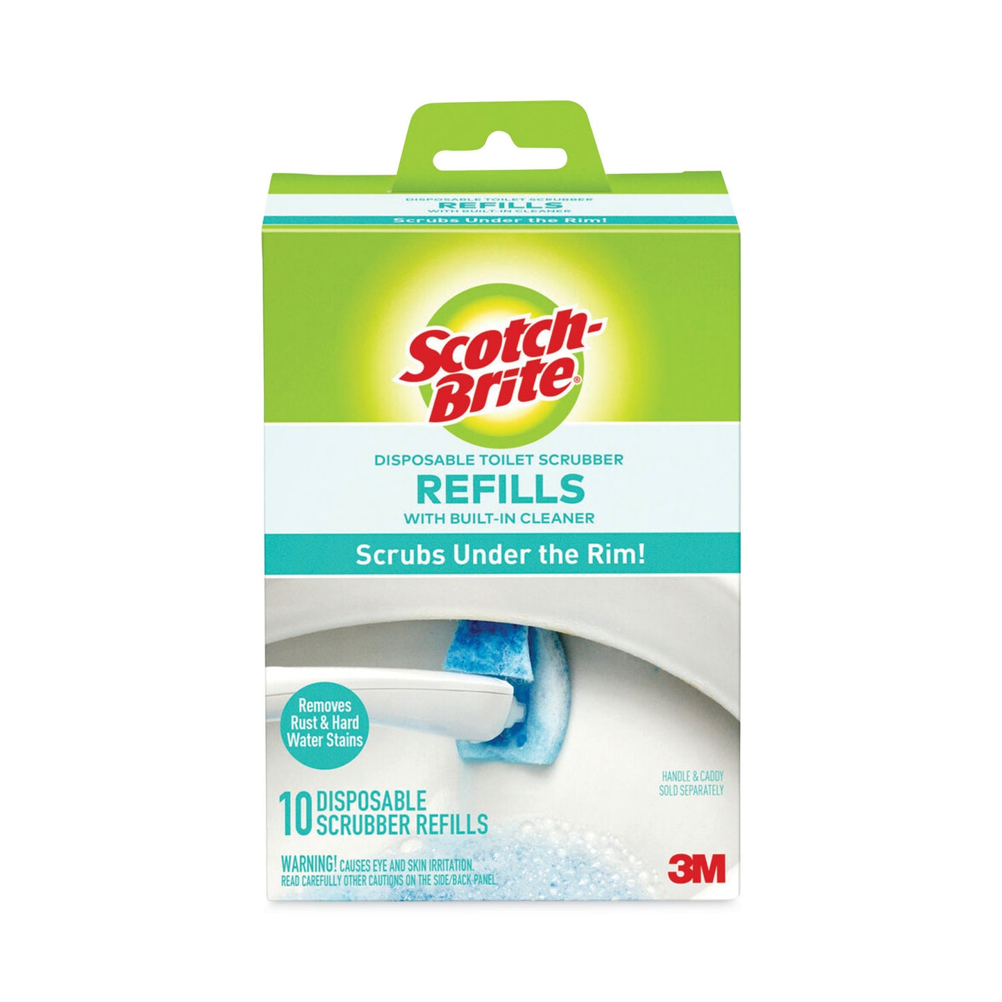 MMM558RF Disposable Toilet Scrubber Refill, Blue/white, 10/pack Scotch-Brite
