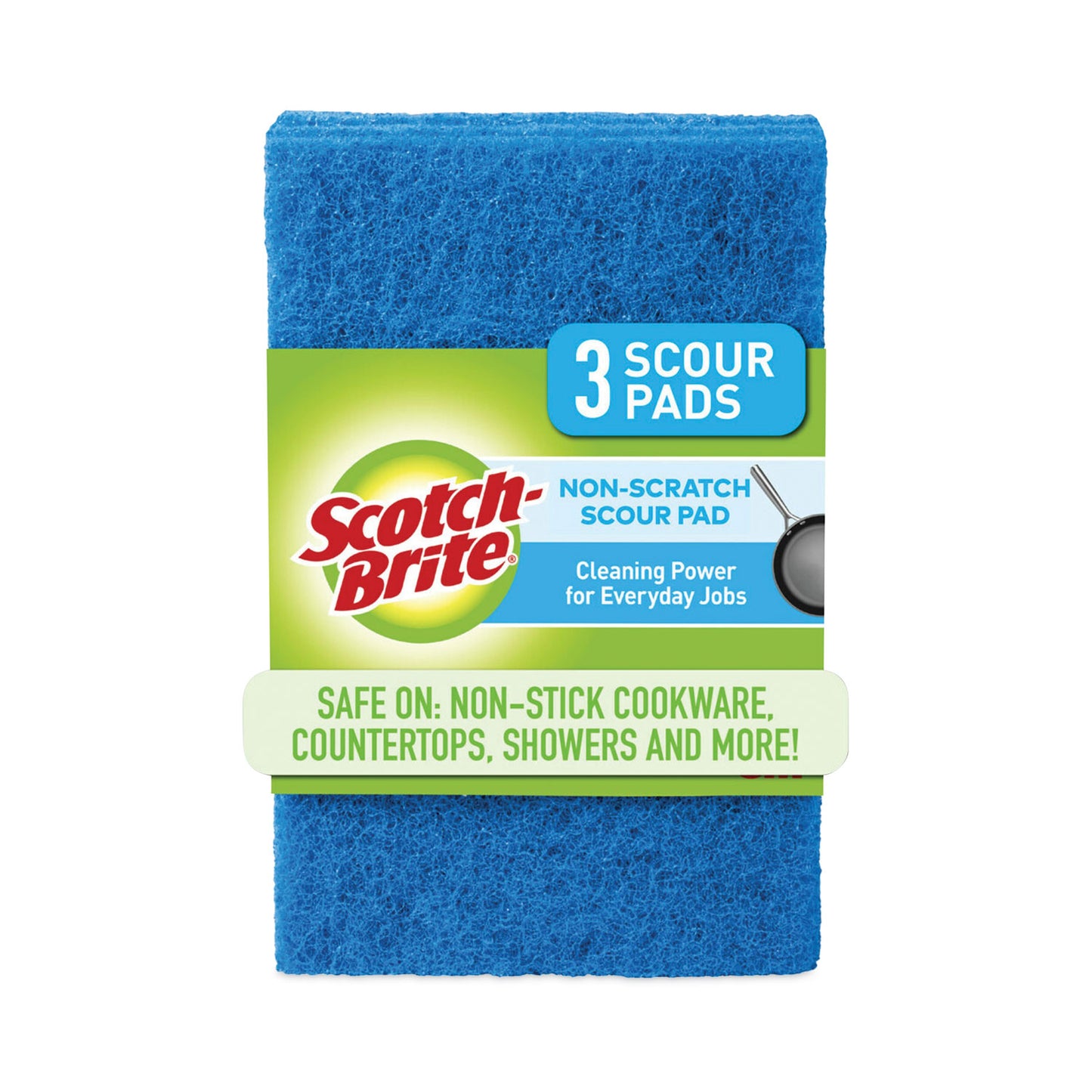 MMM62310 Non-Scratch Scour Pads, 3 x 6, Blue, 10/Carton