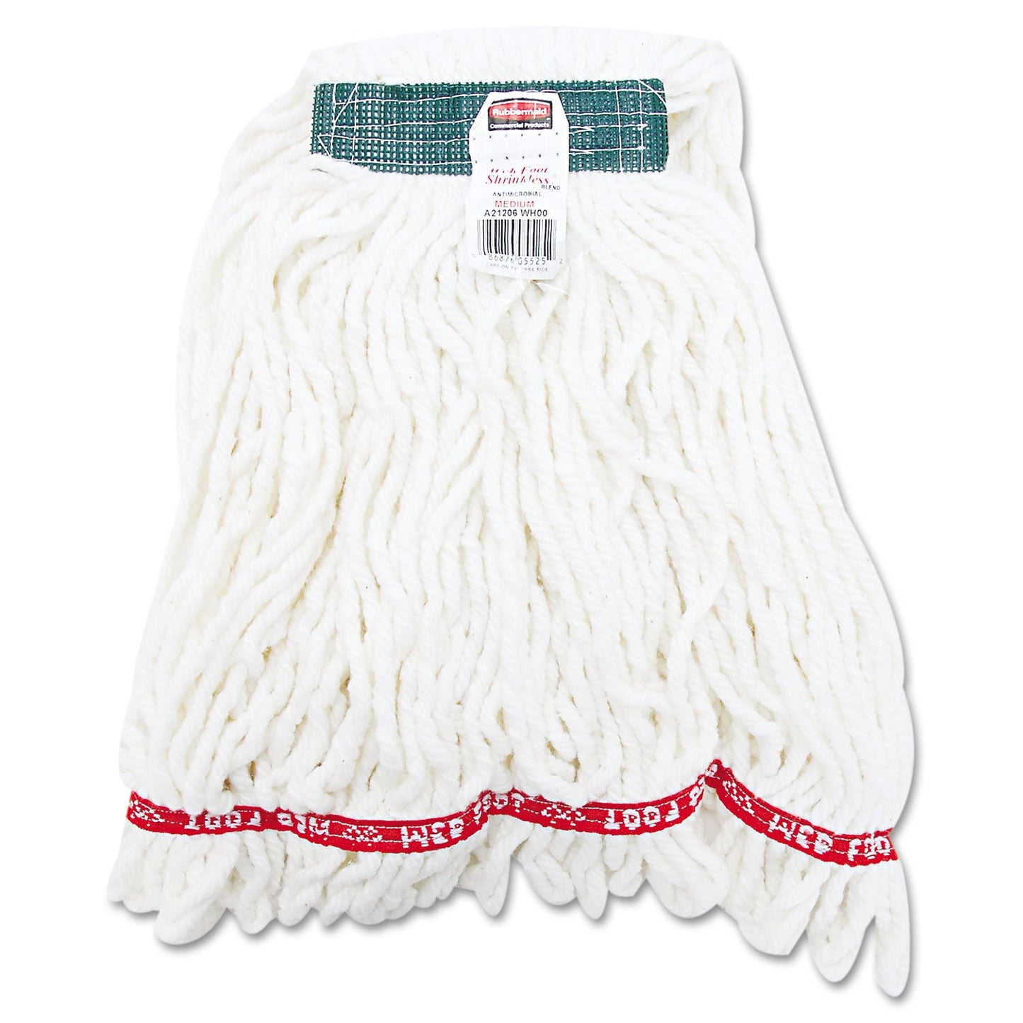 RCPA21206WHI Web Foot Shrinkless Looped-End Wet Mop Head, Cotton/synthetic, Medium, White RUBBERMAID COMMERCIAL PROD.