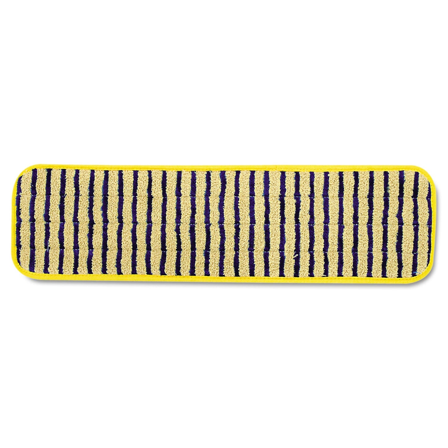 RCPQ810YEL Microfiber Scrubber Pad, Vertical Polyprolene Stripes, 18", Yellow, 6/carton RUBBERMAID COMMERCIAL PROD.