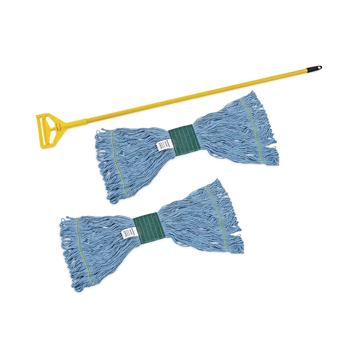 BWK400MBC Looped End Mop Kit, Medium Blue Cotton/rayon/synthetic Head, 60" Yellow Metal/polypropylene Handle Boardwalk