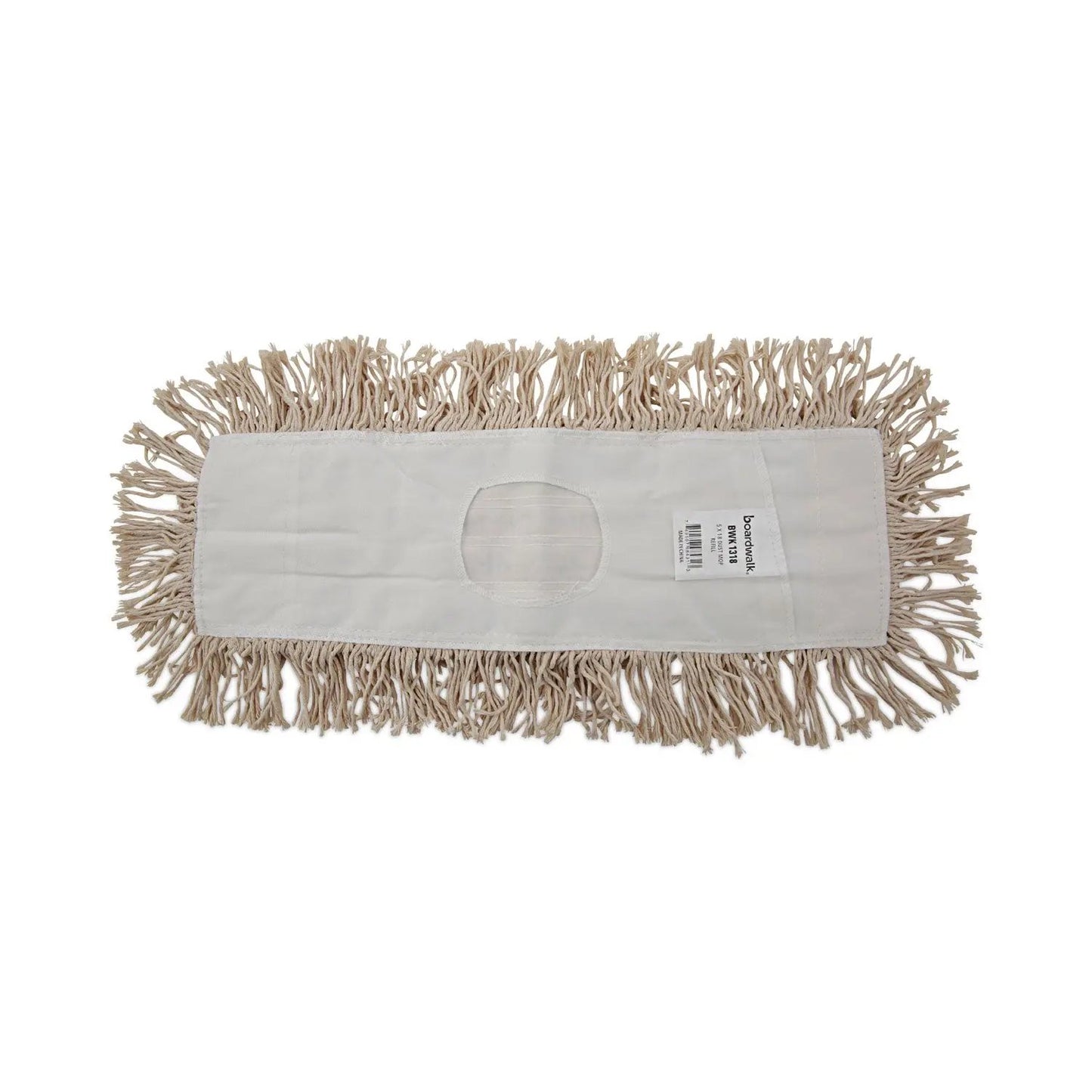 BWK1318 Industrial Dust Mop Head, Hygrade Cotton, 18 x 5, White Boardwalk