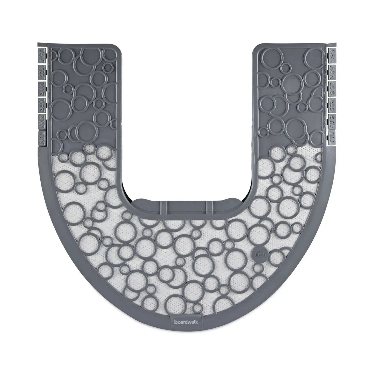 BWKCMGW Commode Mat 2.0 Disposable Toilet Floor Mat, U-Shaped, Gray/White Non-Slip Surface, 22" x 22", 6/Carton Boardwalk