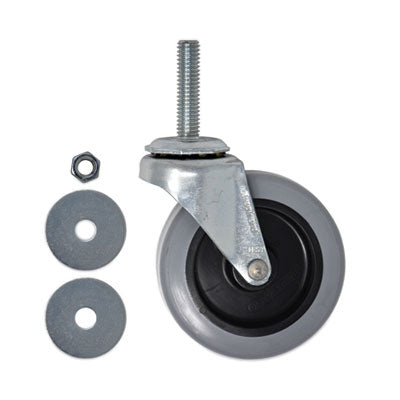 SGSFG3530L10000 Replacement Bayonet-Stem Swivel Casters, Threaded Stem (0.26" x 2"), 3" Hard Urethane Wheel, Gray