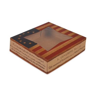 SCH2480 Window Flag Design Pie Boxes, 8 x 8 x 2.5, White, Paper, 150/Carton