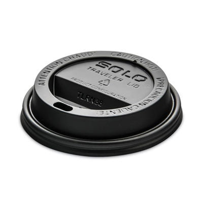 SCCTL38B2 Traveler Cappuccino Style Dome Lid, Fits 8 oz Hot Cups, Plastic, Black, 1,000/Carton