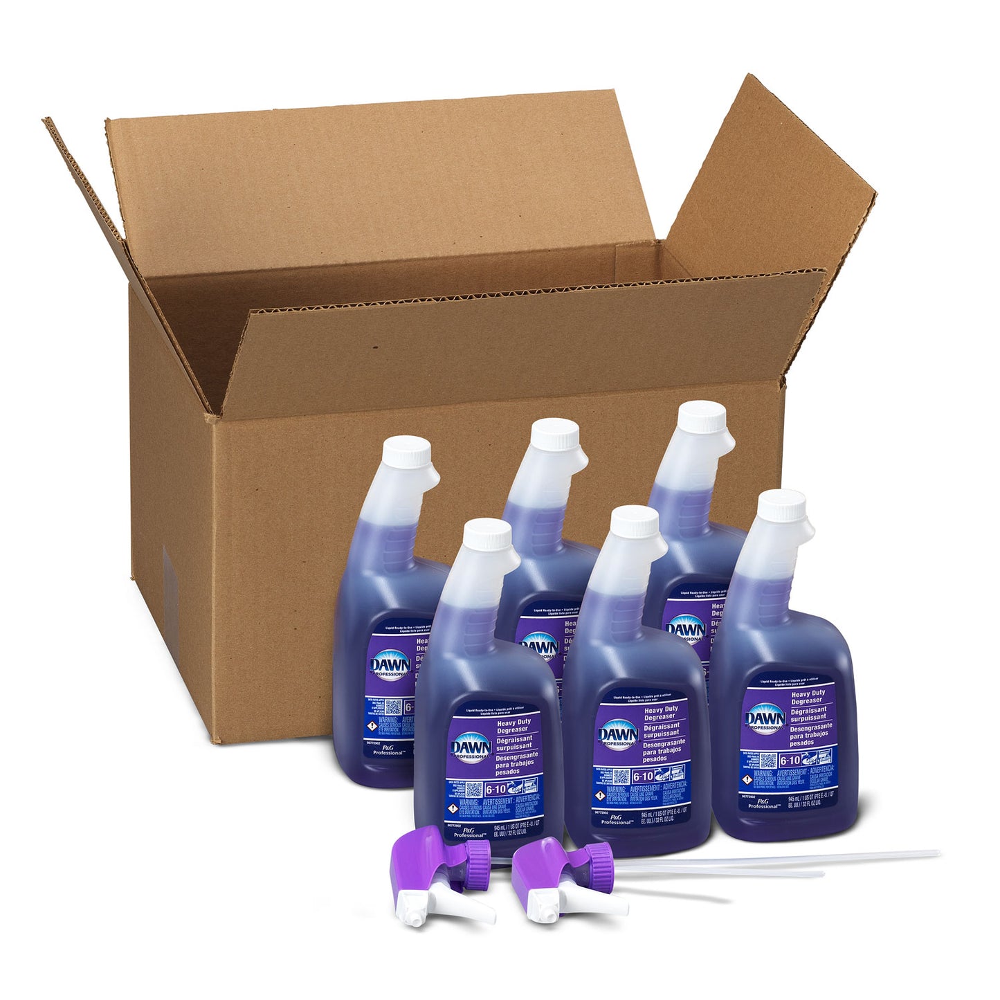 PGC04854 Heavy Duty Degreaser Spray, 32 oz Bottles, 6 Bottles and 2 Trigger Sprayers/Carton