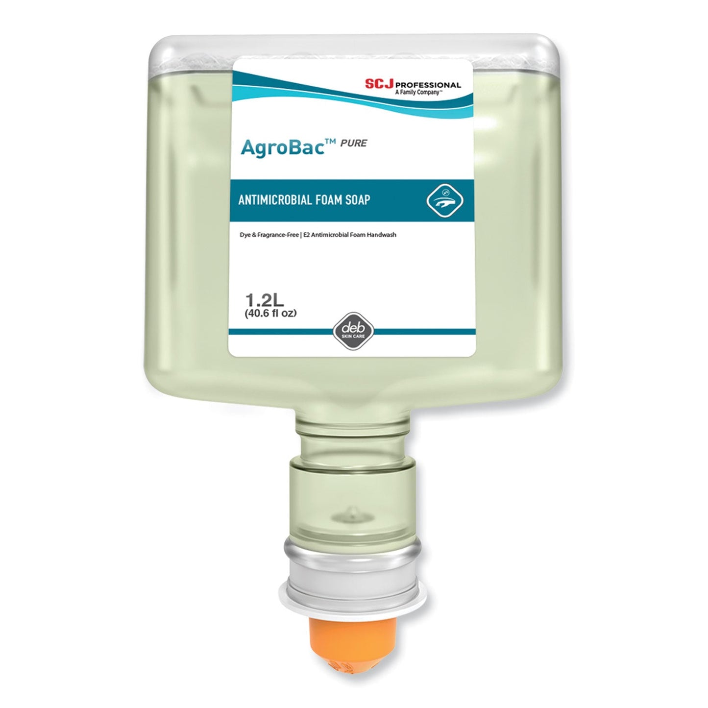 SJNAGB120TF AgroBac Pure Foam Wash Touch Free Cartridge Refill, Unscented, 1.2 L, 3/Carton SC Johnson Professional